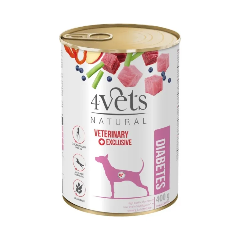 diabeediga koera märgtoit 4VETS kalkunilihaga 400g purgis
