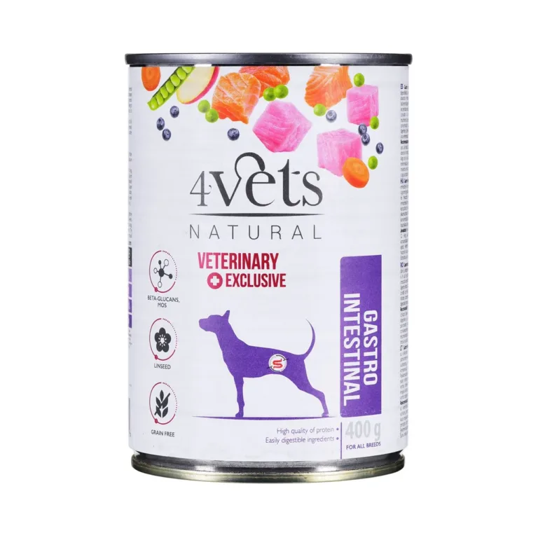 4Vets Natural Gastro Intestinal kalkunilihaga märgtoit koertele 400g
