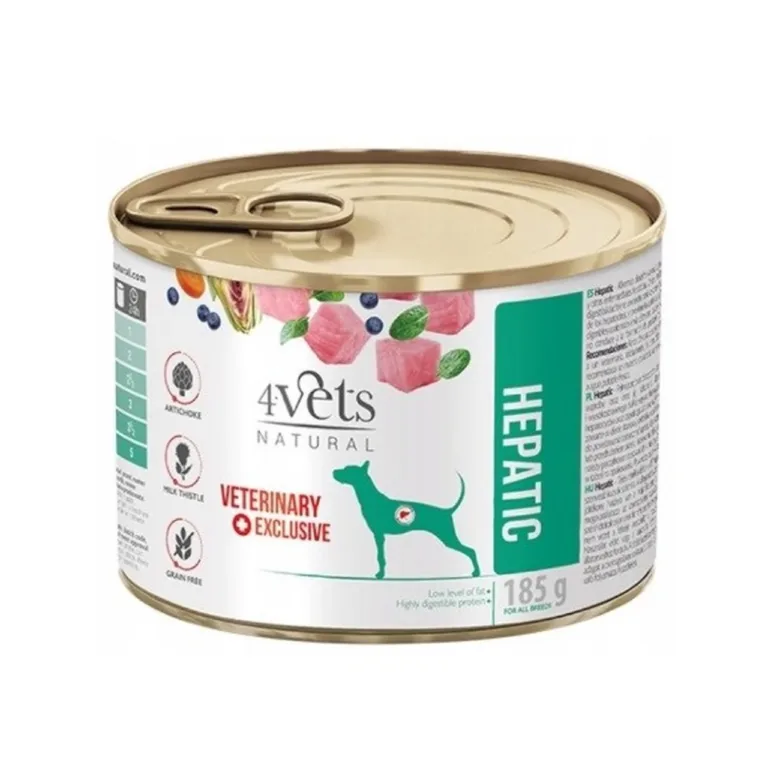 maksa toetav märg koeratoit 4VETS Natural 185g kalkuniga