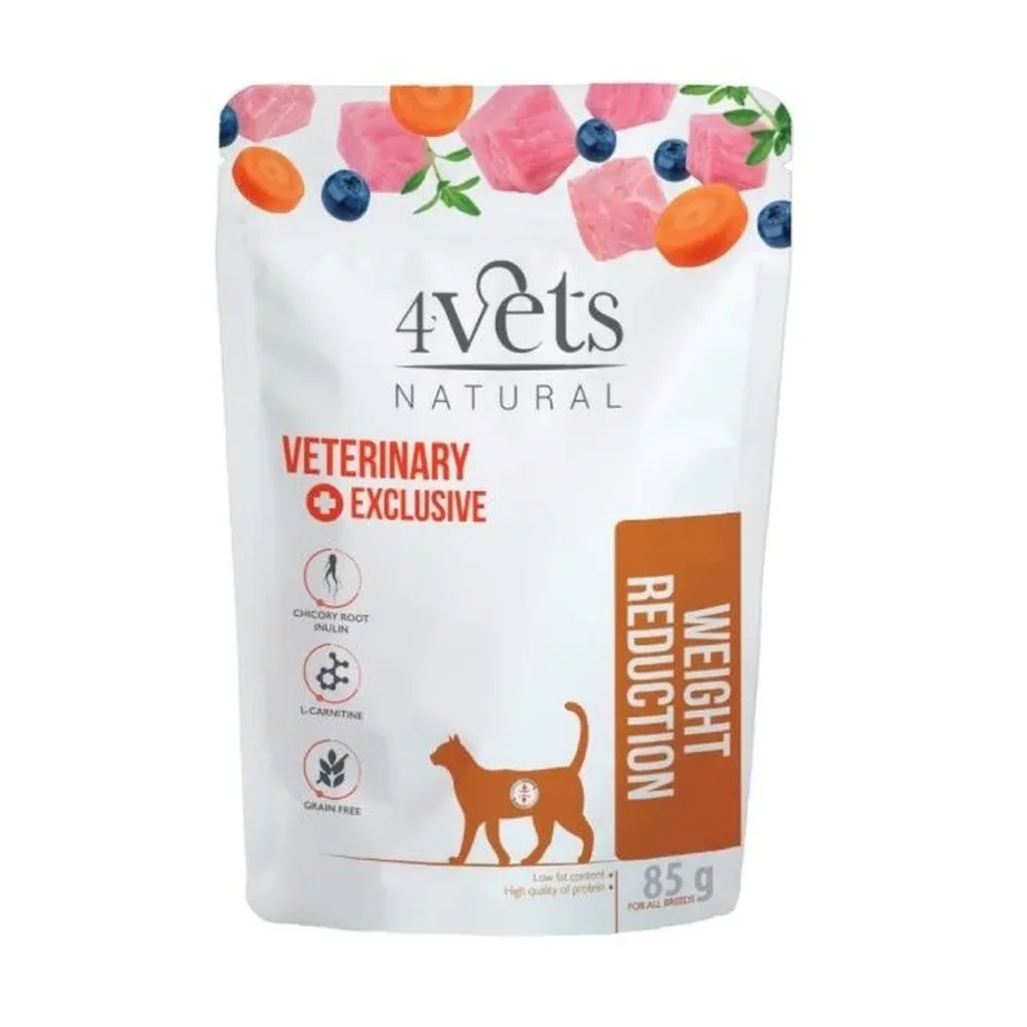kalkuniga märgtoit ülekaalulisele kassile 4Vets Natural