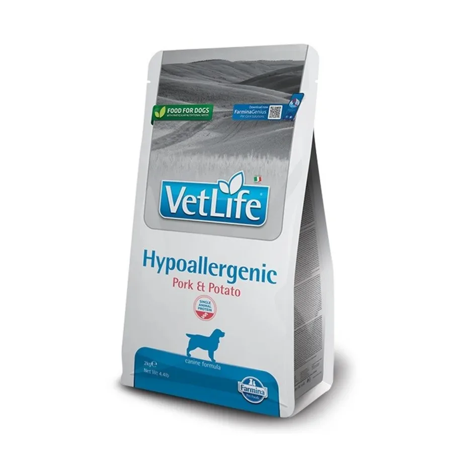 Farmina Vet Life Hypoallergenic Pork & Potato 2 kg gluteenivaba kuivtoit allergiatega täiskasvanud koertele