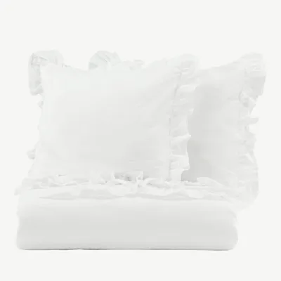 Valge satsidega puuvillane voodipesukomplekt Levi (240x220 cm) - 16014-501