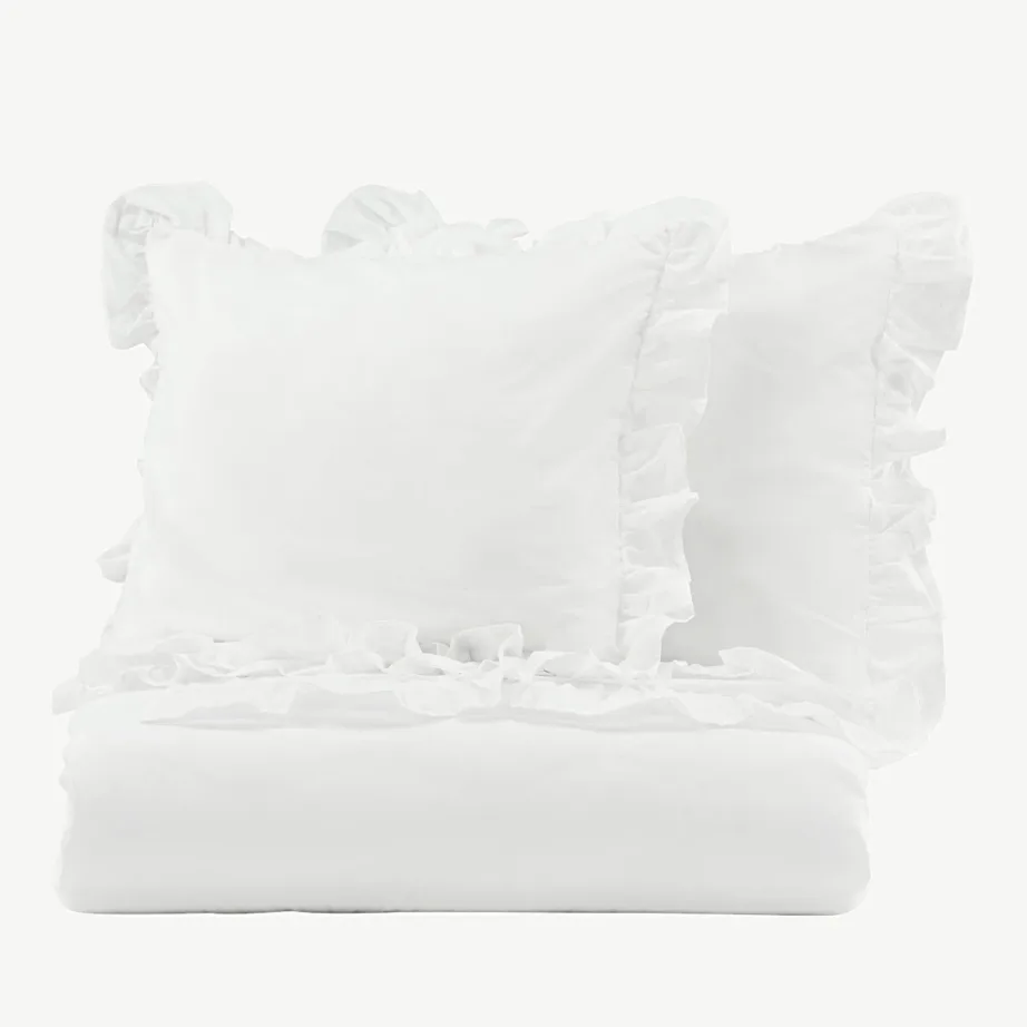 Valge satsidega puuvillane voodipesukomplekt Levi (240×220 cm), 16014-501