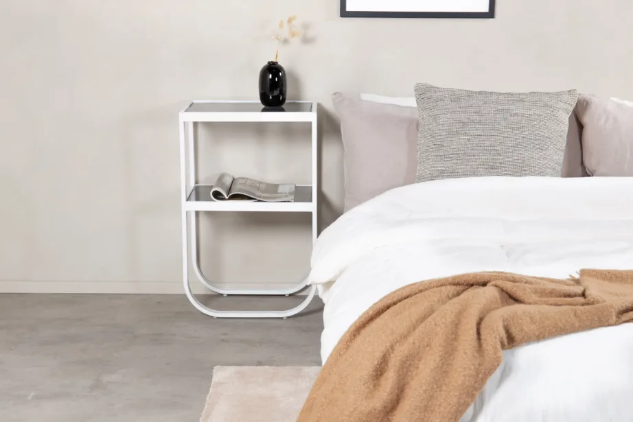 Rocker öökapp valge terasraamiga ja halli klaasplaadiga, 19993-605 – 2