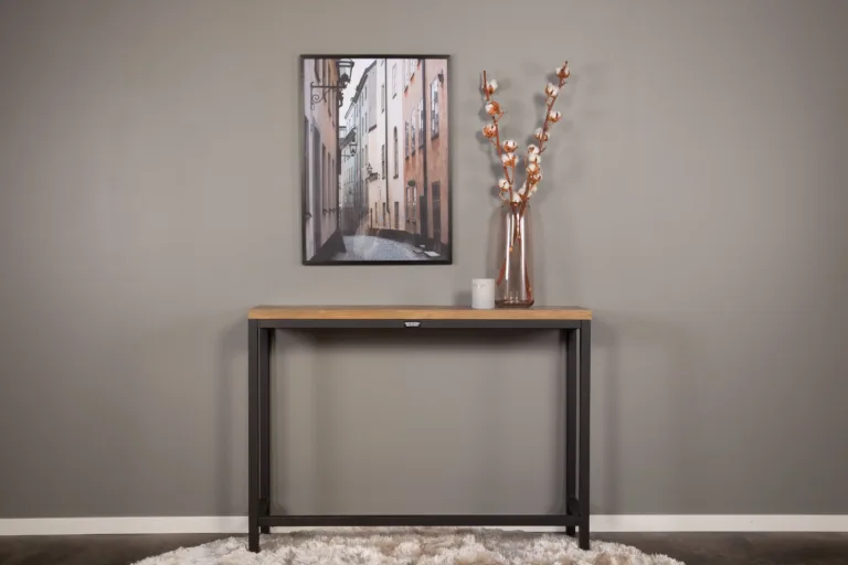 Rise abilaud (must teras, tiigipuu ilmega lauaplaat, 110 × 30 × 80 cm) - 29918-778