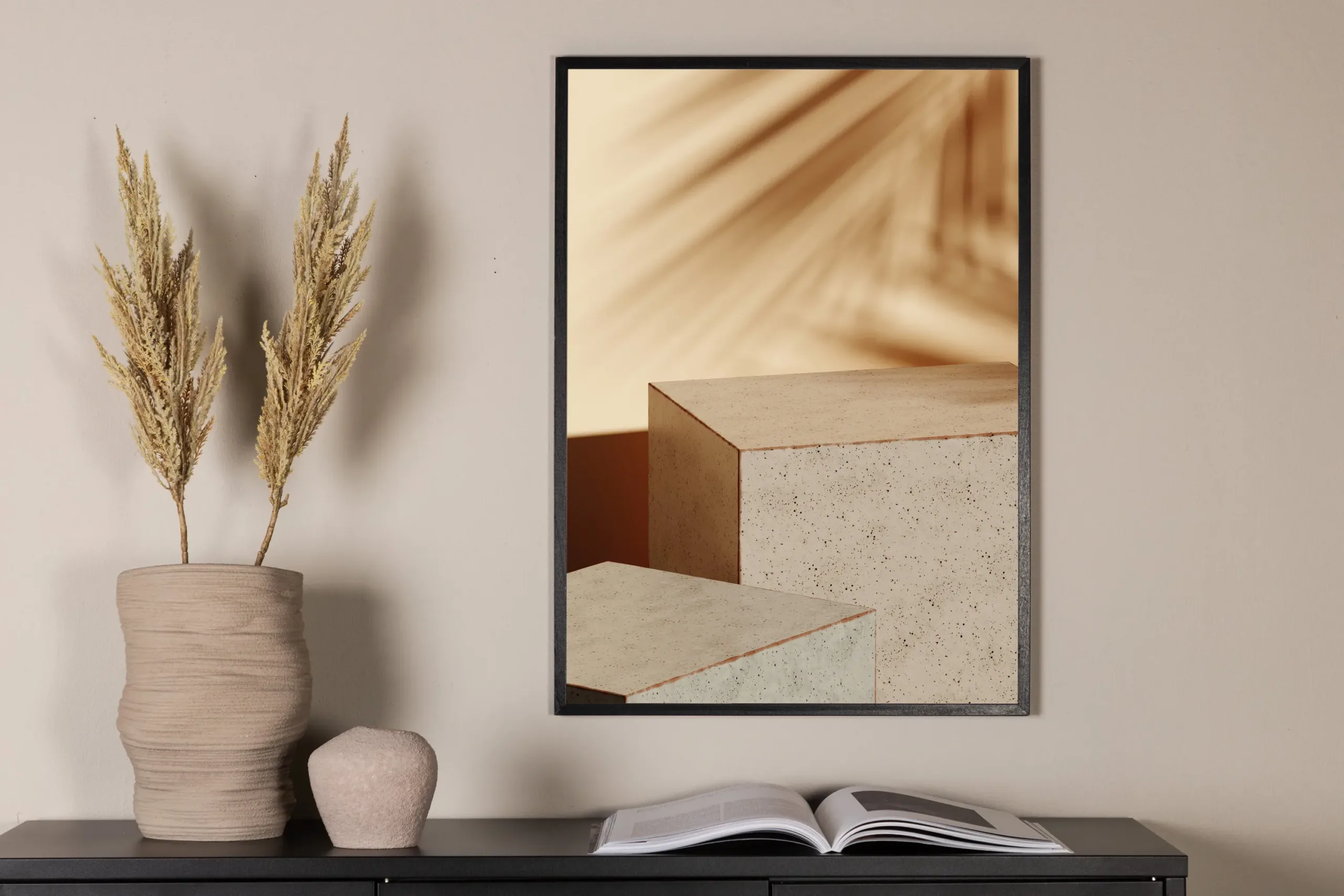 Beež fotoposter Sunflow, 21 × 30 cm (Venture Home) - 60003-001