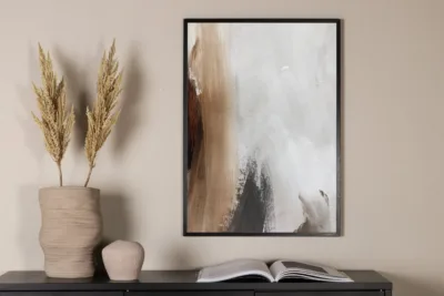 Abstraktne seinaposter Calico (21 × 30 cm, valge paber) - 60005-001