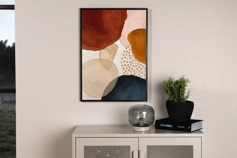 Beež graafiline seinaposter Circles (70 × 100 cm, paber) - 60011-004