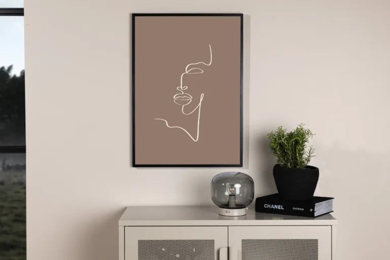 Abstraktne joonkunsti poster Siluette (pruun-beež, 70 × 100 cm) - 60014-004