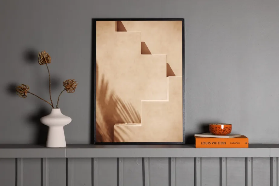Seinaposter Stairs, beež/heleroheline, 70x100 cm - 60018-004
