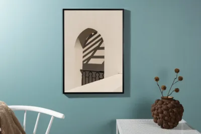 Seinaposter „Balcony“ mustade aktsentidega, 30x40 cm, valge - 60038-002
