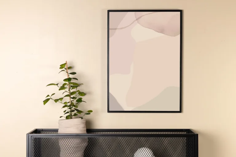 Beež abstraktne seinaposter Cream kollektsioonist (50x70 cm) - 60043-003