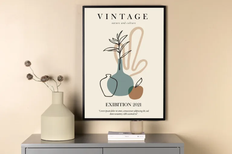 Abstraktne vintage-stiilis poster, beež, 21 × 30 cm - 60046-001