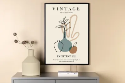 Abstraktne beež vintage seinaposter Venture Home 70x100 cm - 60046-004
