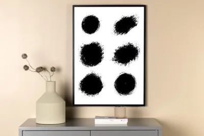 Abstraktne poster Dots (valge, 21×30 cm), 60049-001