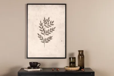 Beež lehemustriga poster Spring Leaf, 21x30 cm, paber - 60052-001