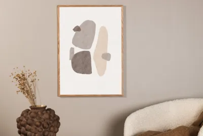Beežide ja pruunide toonidega kujundiposter Shapes, 50 × 70 cm - 60061-003