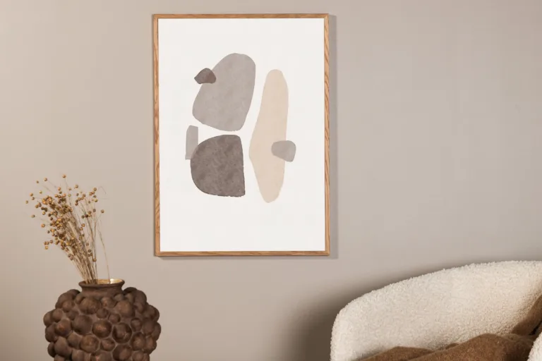 Abstraktne poster Shapes (beež-pruun, 70×100 cm) - 60061-004