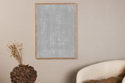 Sümmeetriliste vormidega hall seinaposter Symmetrical 30×40 cm, 60063-002