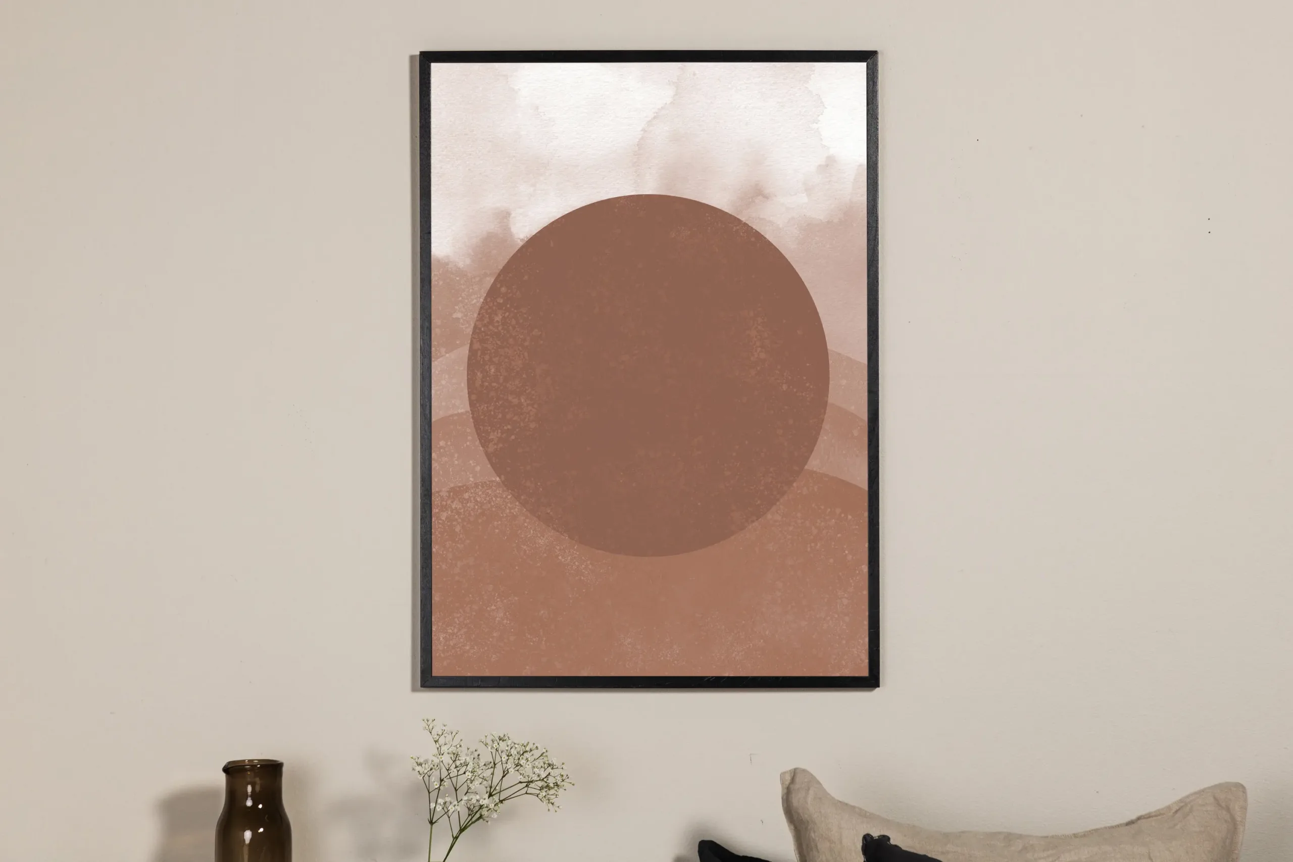 Beežide ja pruunide toonidega akvarellplakat Soft shades (50x70 cm, paber) - 60066-003