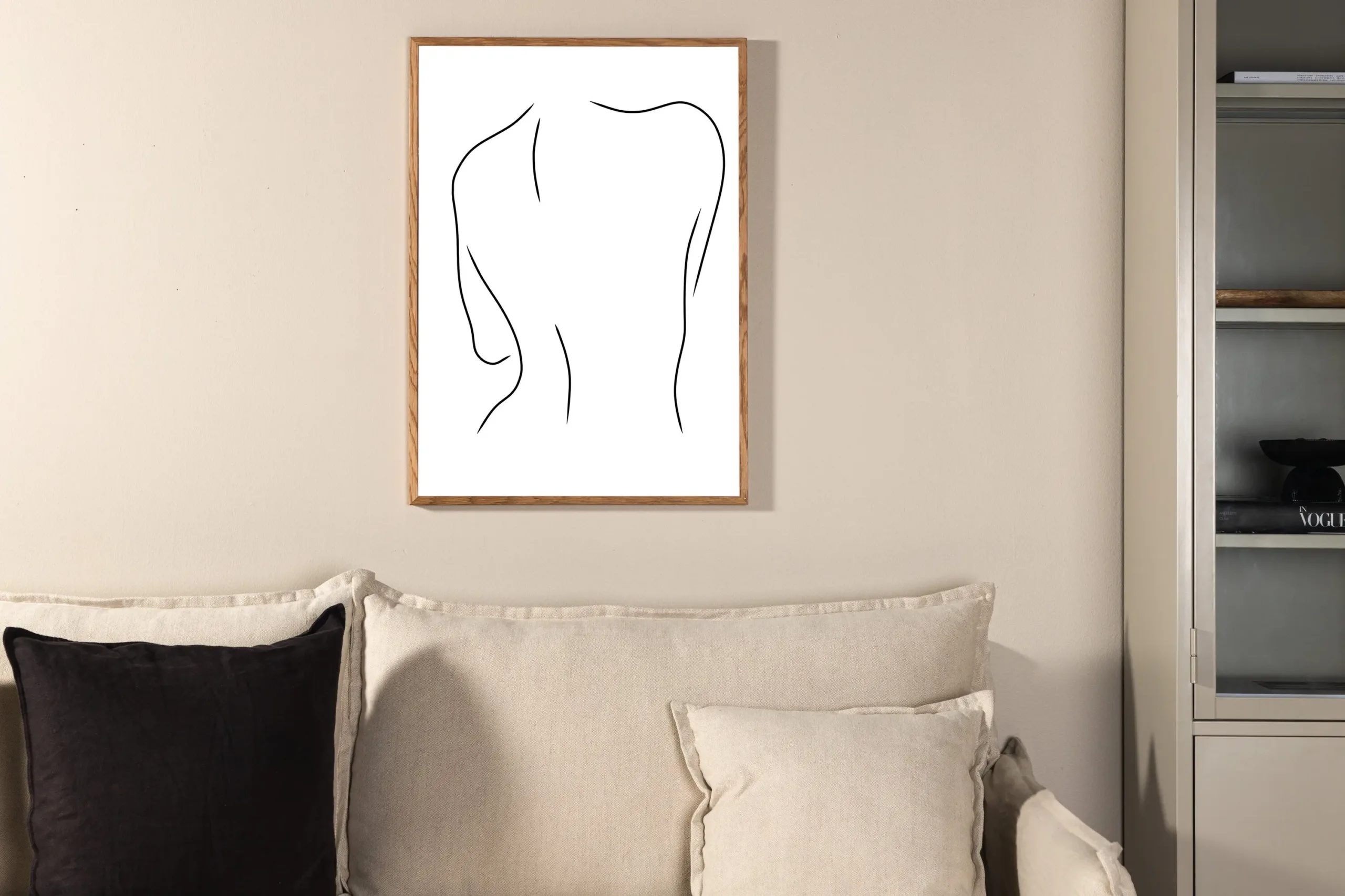 Minimalistlik naise plakat, 30x40 cm, valge/must - 60075-002