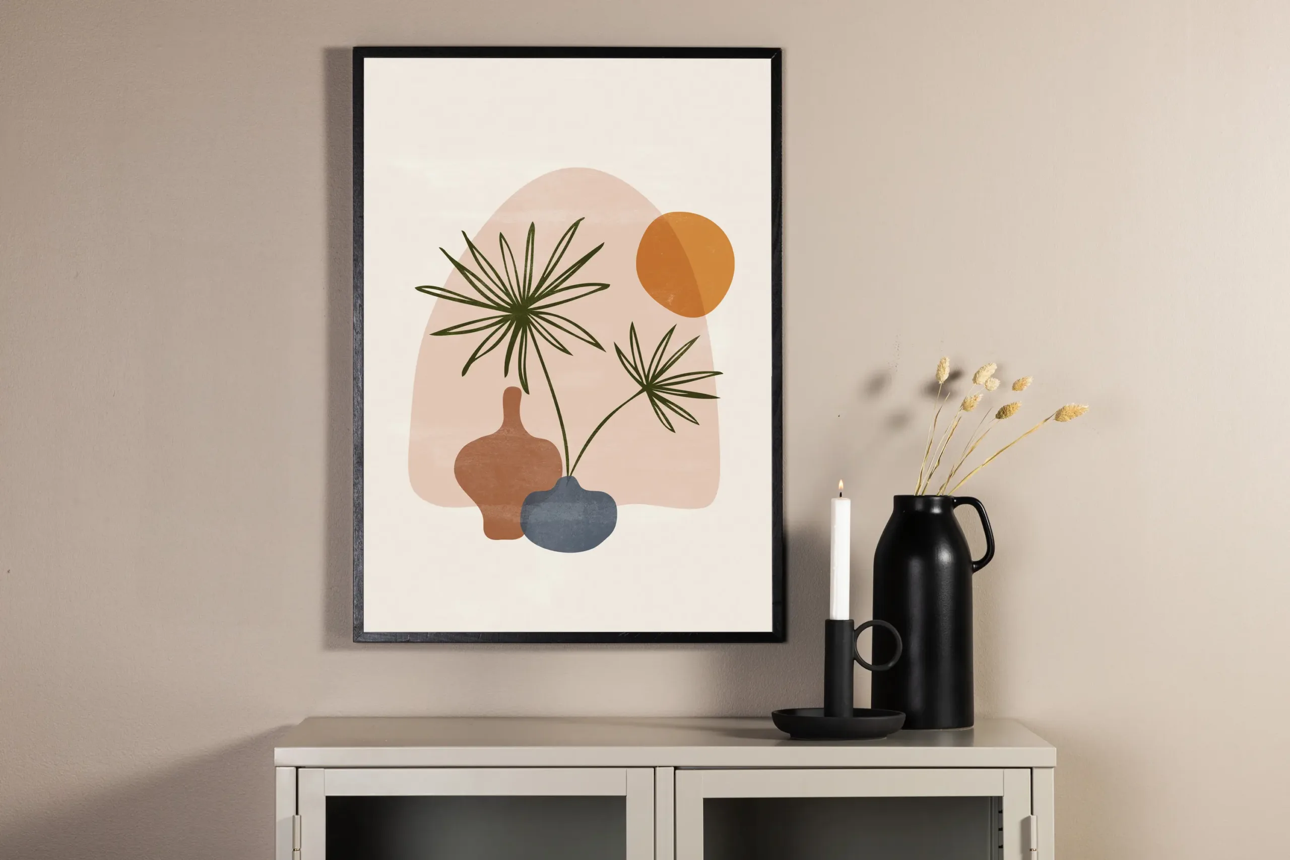 Kaasaegne beež abstraktne plakat Wonderland, 70 × 100 cm - 60088-004