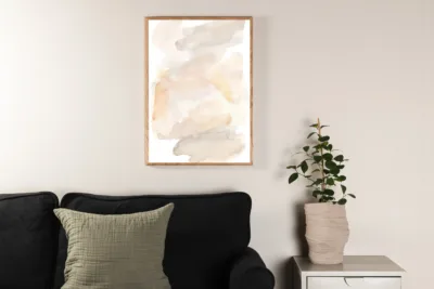 Abstraktse motiiviga vesivärviposter, beež, 50×70 cm, 60095-003