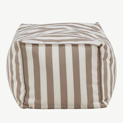 Beeži-valge triibuline õuetumb Redang (olefiin, 75 × 40 × 33 cm) - 6172-444