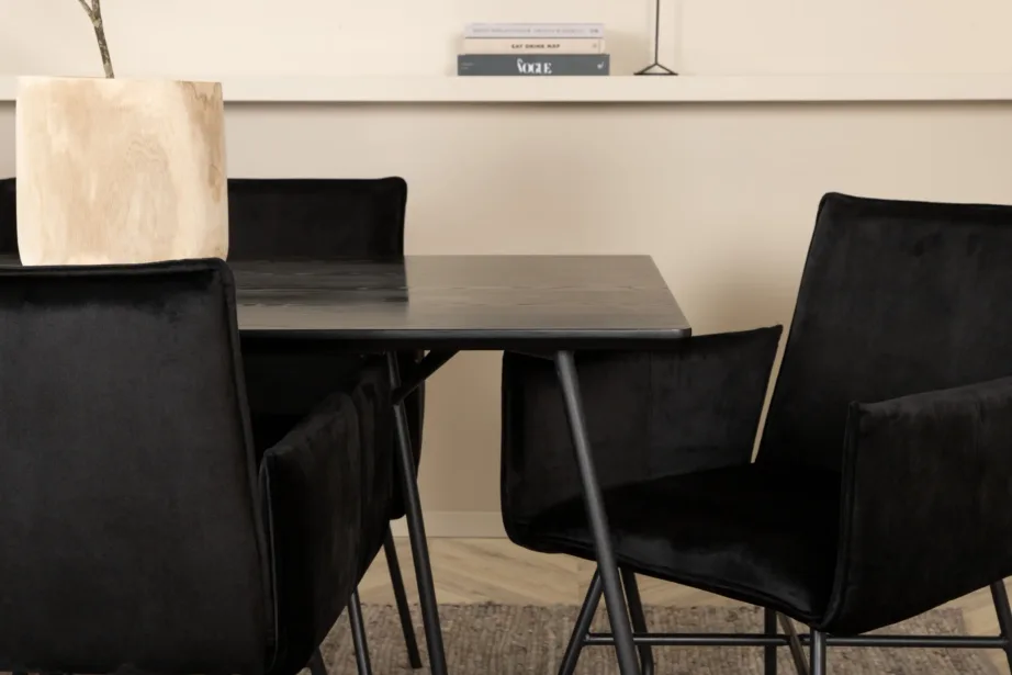 Petra must söögilaud velvet toolidega (6 tk), GR22100 – 4