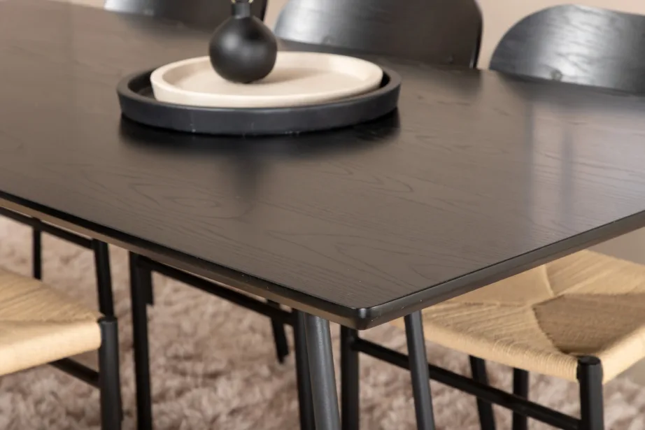 Must söögilaud Petra koos rotangist Polly toolidega (6 tk), GR23976 – 4