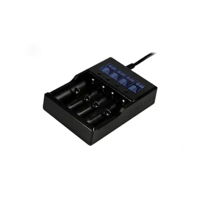 AceBeam A4 4-pesaline akulaadija, 100–240 V AC/DC, must, 145x104x39,5 mm