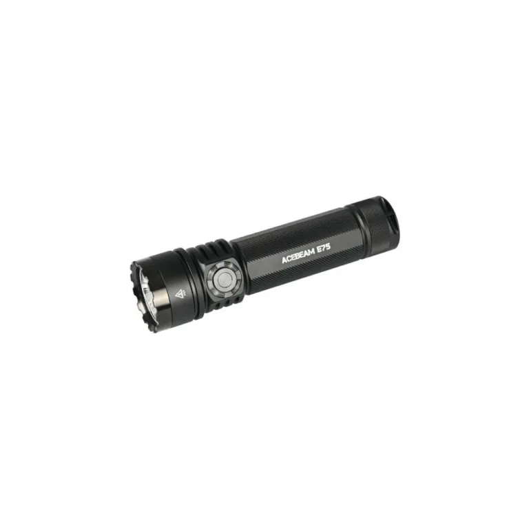 AceBeam E75 Black 3000 lm 210 m LED-taskulamp, IP68, 129 mm, nuppjuhtimine