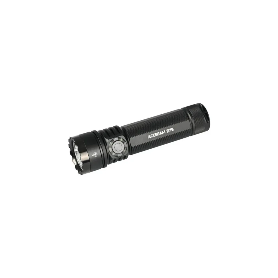 AceBeam E75 Black 3000 lm 210 m LED-taskulamp, IP68, 129 mm, nuppjuhtimine