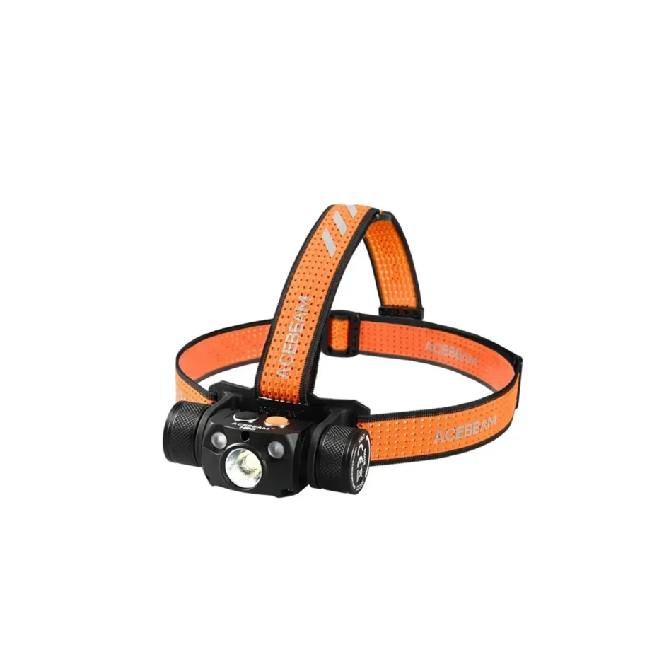 AceBeam H30 R+UV 6500K LED pealamp, 4000 lm, 5000 mAh 21700 Li-Ion aku, IP68, oranž/must, peavõruga