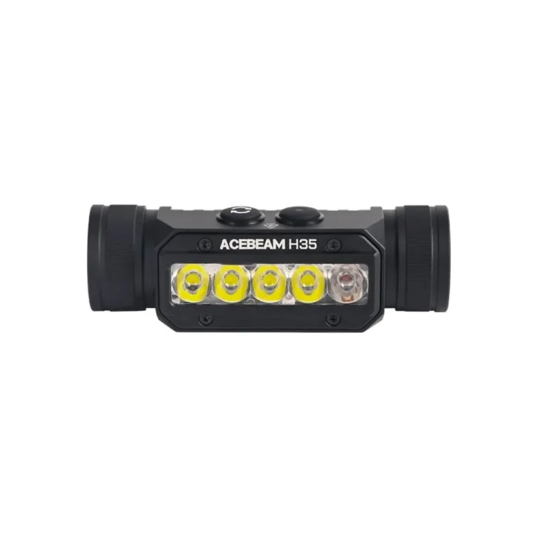 AceBeam H35 2600 lm LED pealamp, IP68, alumiiniumkorpus, 18650 Li-Ion aku, must/oranž