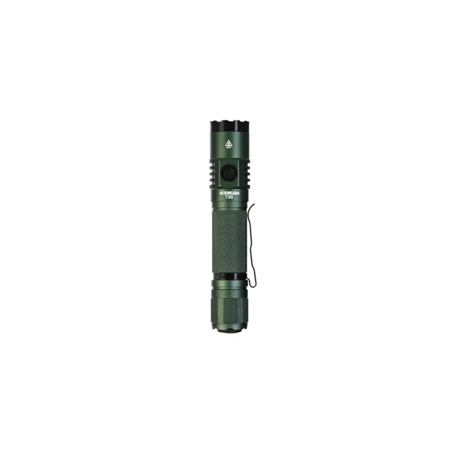 AceBeam T35 Green 137,6 mm LED-taskulamp 1900 lm, 18650 Li-ion aku, IP68, maks. 380 m valgusvihk