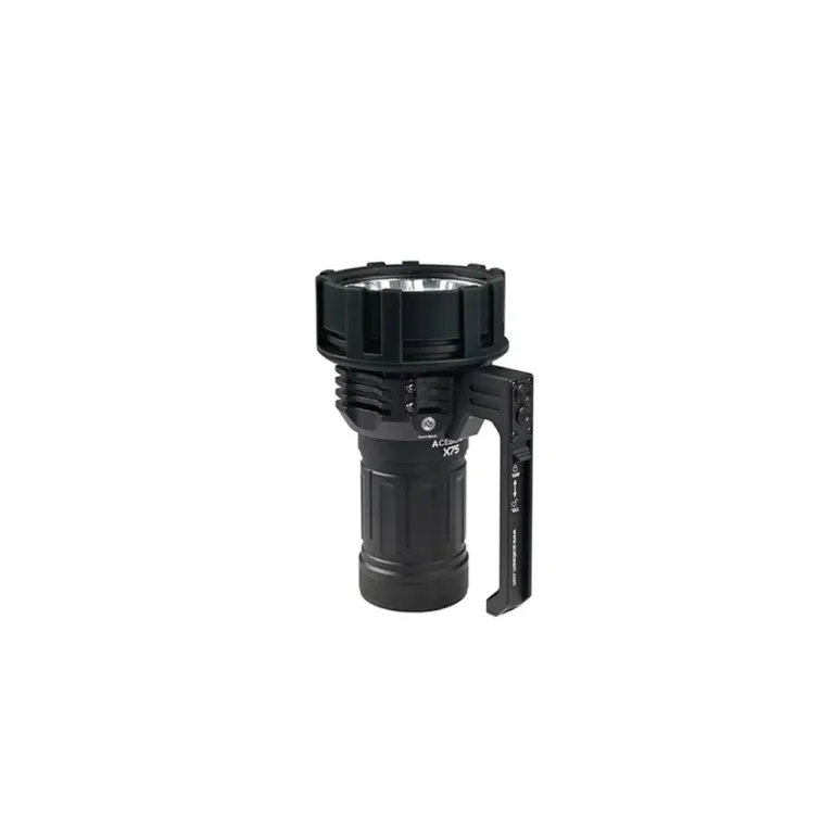 AceBeam X75 67000 lm 176 mm must LED-taskulamp IP68, 4250 mAh aku, 1306 m valgusvihk