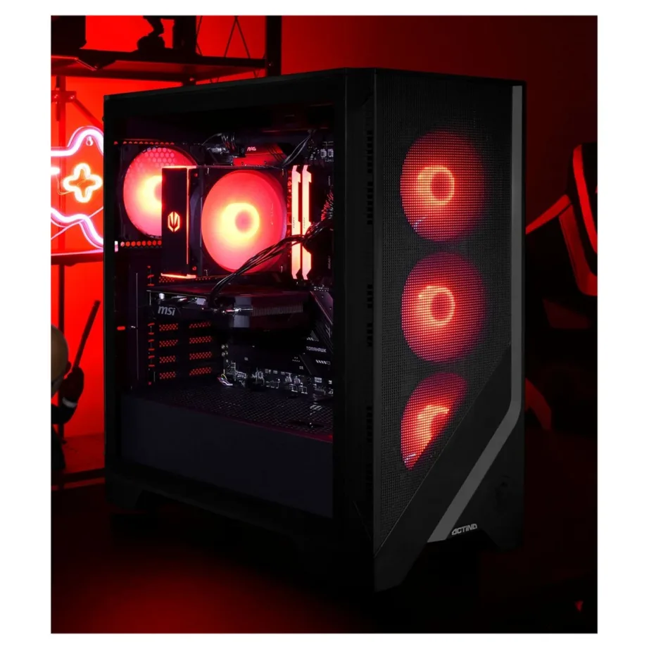 Actina KOMACNGIP0146 AMD Ryzen 5 7500F/32 GB DDR5/1 TB SSD/Radeon RX 7700 XT/12 GB Must midi tower mänguarvuti – 7