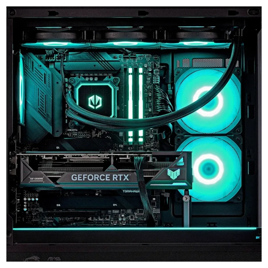 Actina KOMACNGIP0292 AMD Ryzen 7 7800X3D/32GB DDR5/1TB SSD/GeForce RTX 5070 12GB must 750W vesijahutusega mänguarvuti (Midi Tower, Wi-Fi 6, ilma OS) – 2