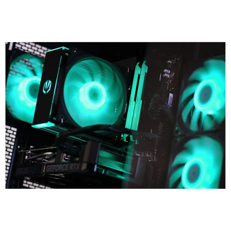 Actina KOMACNGIP0316 AMD Ryzen 7 7700 32GB DDR5 1TB SSD Radeon RX 9070 must 500x230x440 mm mänguri lauaarvuti
