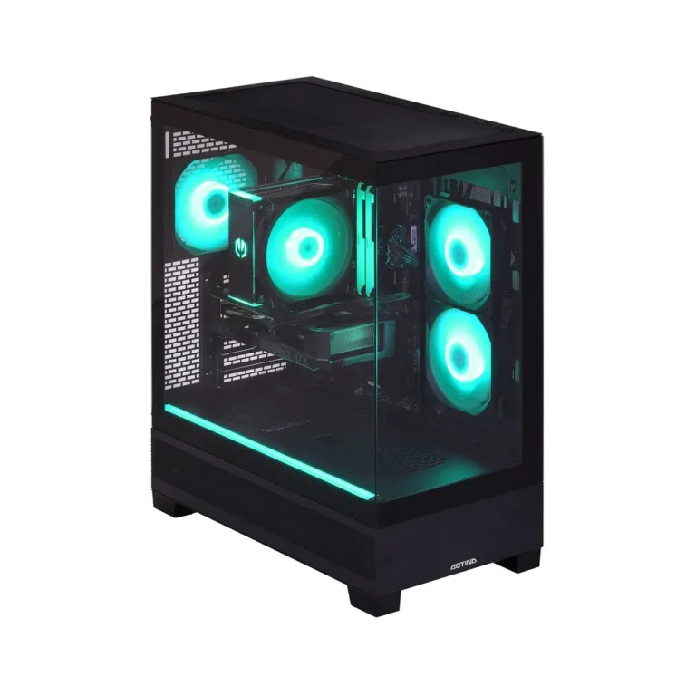 Actina KOMACNGIP0316 AMD Ryzen 7 7700 32GB DDR5 1TB SSD Radeon RX 9070 must 500x230x440 mm mänguri lauaarvuti