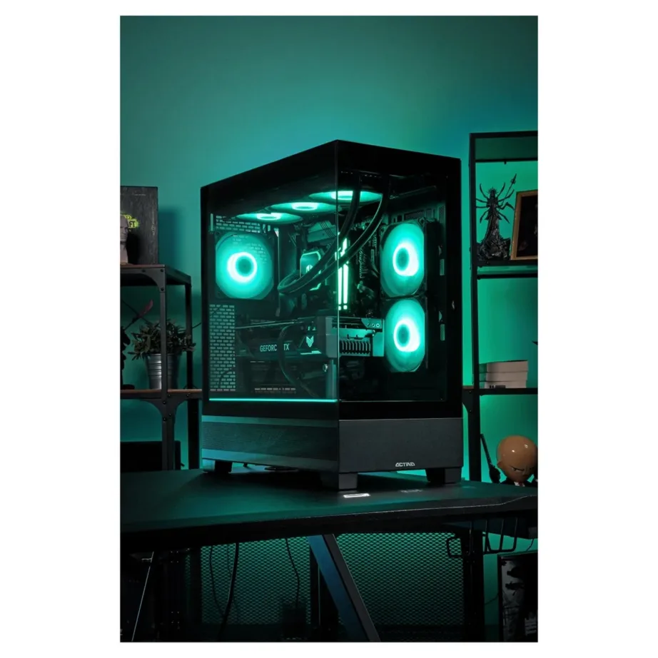 Actina KOMACNGIP0321 AMD Ryzen 9 9900X/32GB DDR5/1TB SSD/RX 9070 XT 16GB must 500x230x440 mm mänguriarvuti vesijahutusega – 8