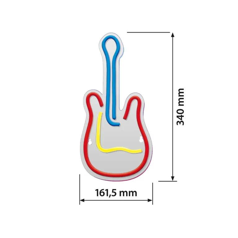 Actis ACS-NEON Guitar 34 cm mitmevärviline LED-neoonlamp USB-toitega siseruumidesse