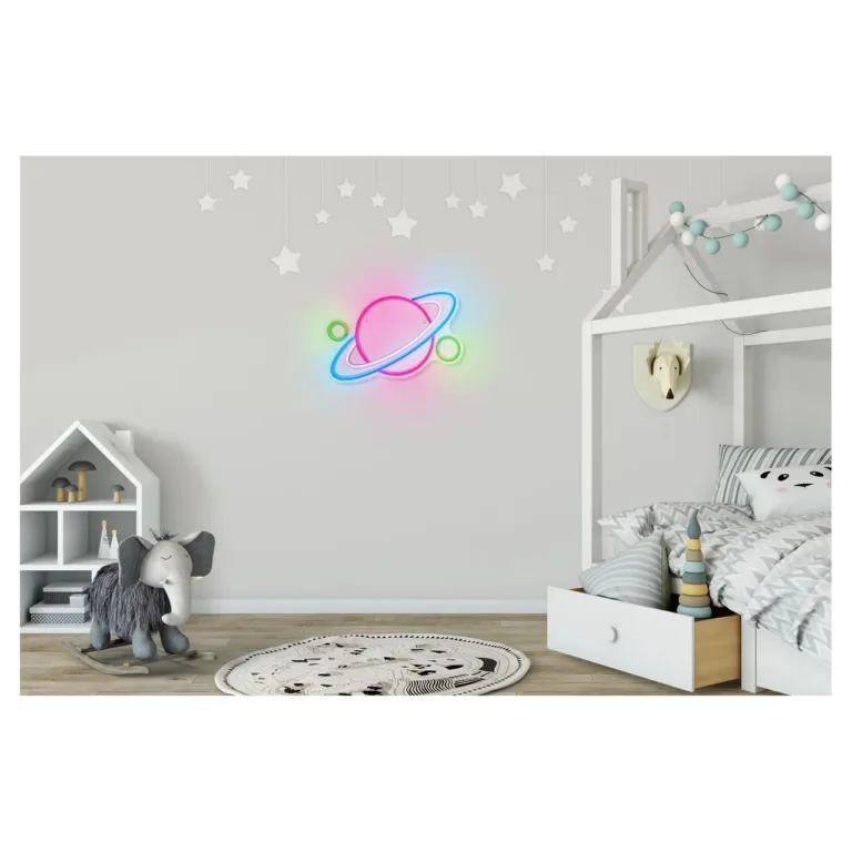 Actis ACS-NEON PLANET 195x320 mm mitmevärviline LED-planedineoonlamp USB-toitega sisekasutuseks