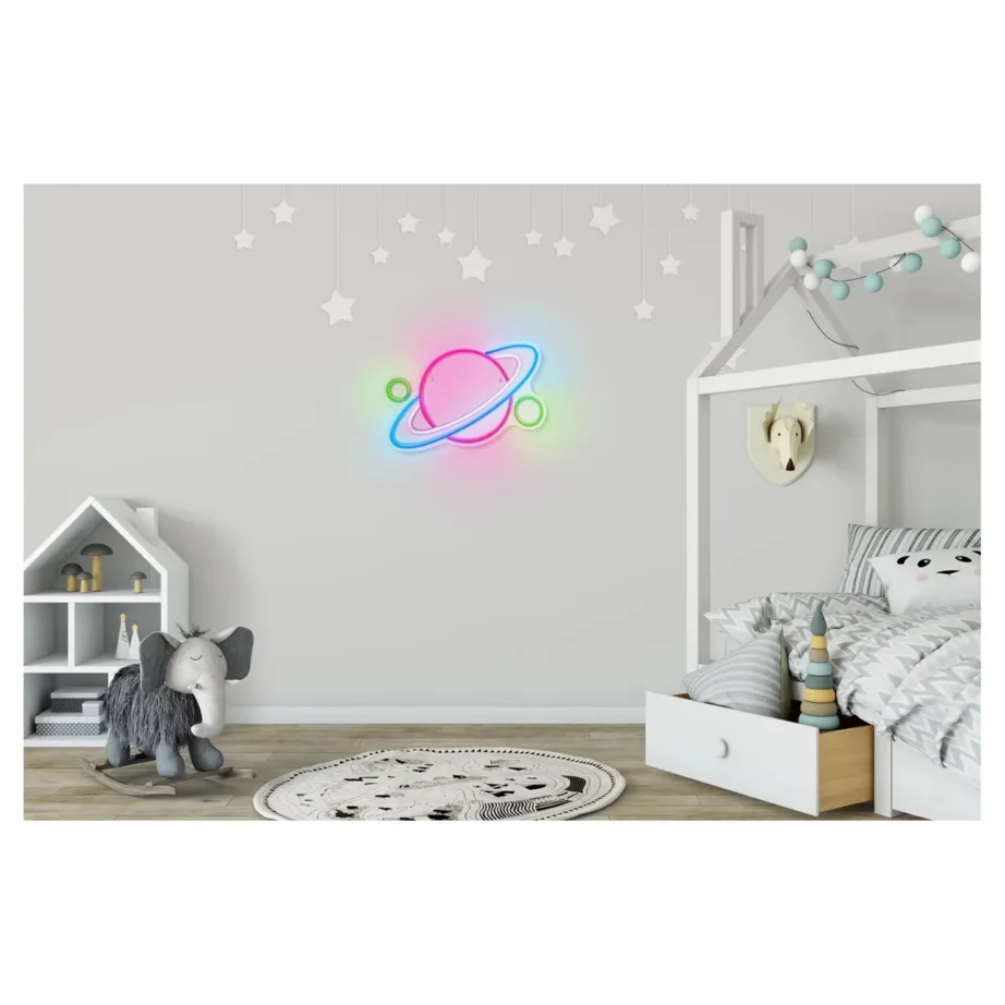 Actis ACS-NEON PLANET 195×320 mm mitmevärviline LED-planedineoonlamp USB-toitega sisekasutuseks – 3