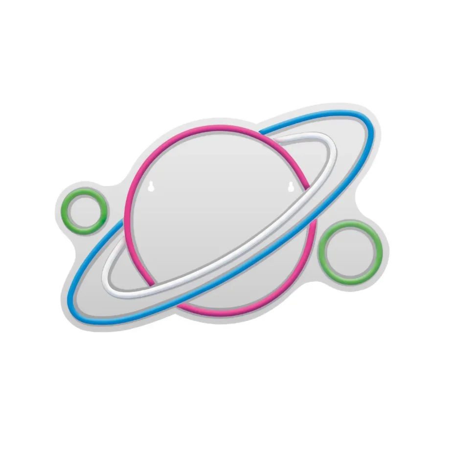 Actis ACS-NEON PLANET 195×320 mm mitmevärviline LED-planedineoonlamp USB-toitega sisekasutuseks