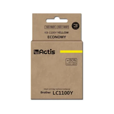 Actis KB-1100Y 19 ml kollane tindikassett, dye-tint, ühilduv Brother LC1100Y/980Y ja DCP/MFC printeritega