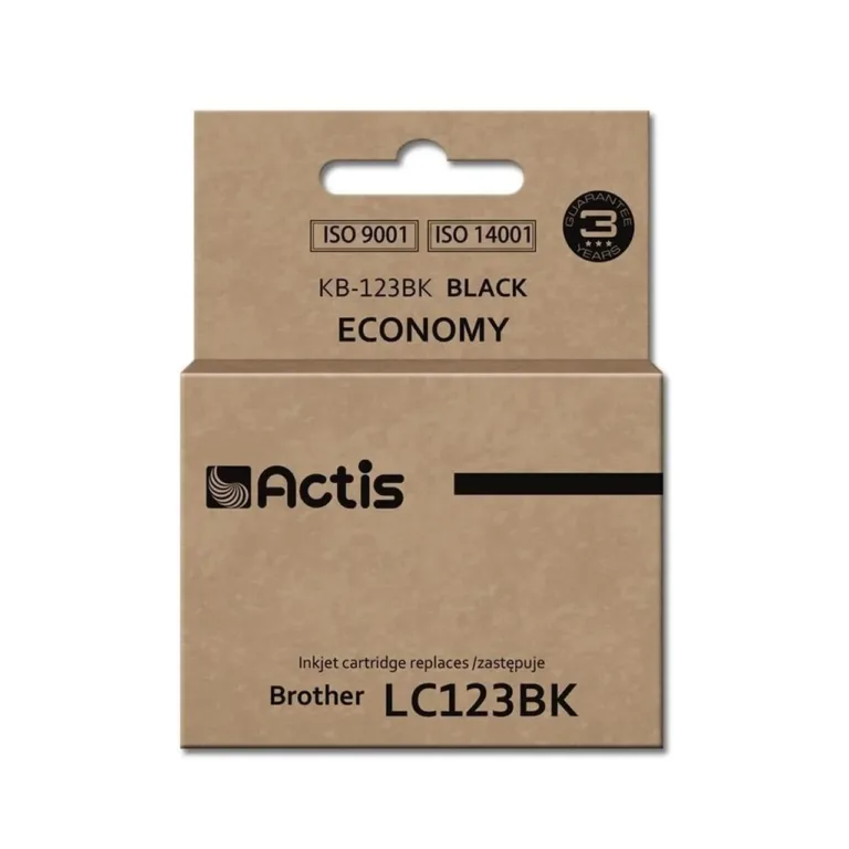 Actis KB-123Bk 15 ml must pigmenttindikassett Brother LC123BK/LC121BK ühilduvatele tindiprinteritele