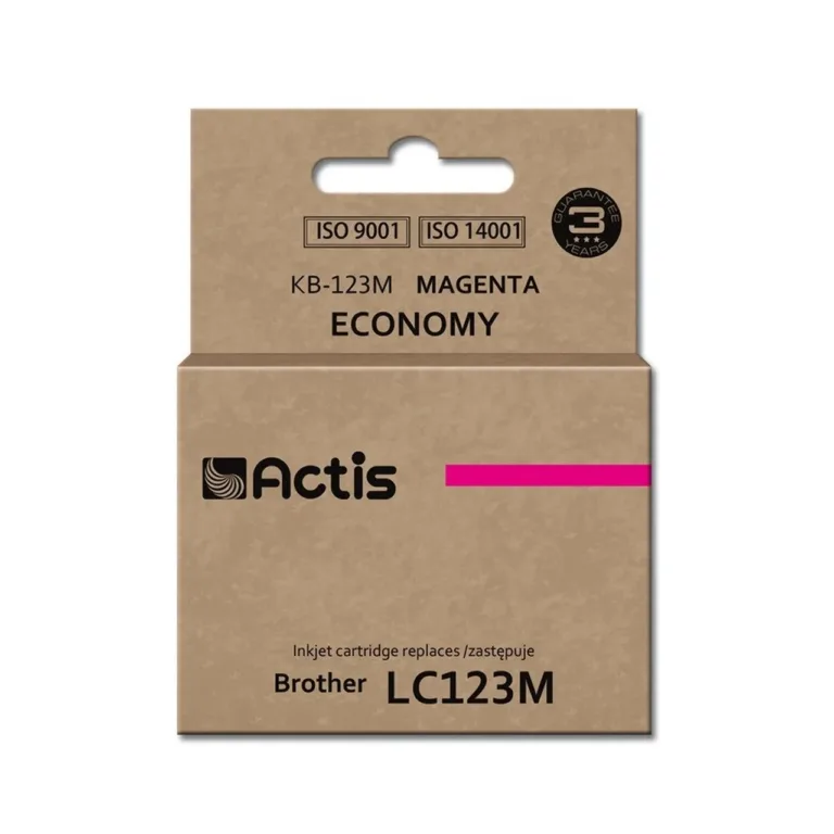 Actis KB-123M 10 ml magenta tindikassett Brother LC123M/LC121M jaoks (standard, dye-tint, ühilduv DCP ja MFC seeria tindiprinteritega)
