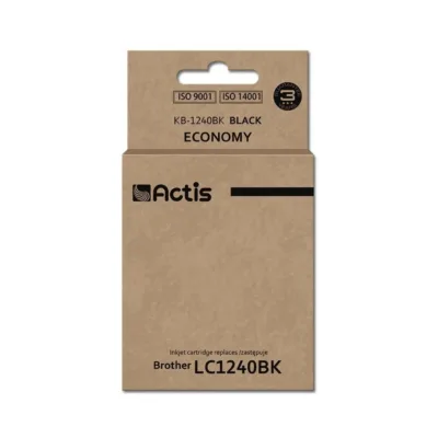 Actis KB-1240Bk 19 ml must pigmenttindikassett Brother LC1240BK/LC1220BK asendusena, ühilduv DCP J525W/J725DW/J925DW ja MFC J430/J625/J825/J5910DW/J6510DW/J6710DW/J6910DW printeritega